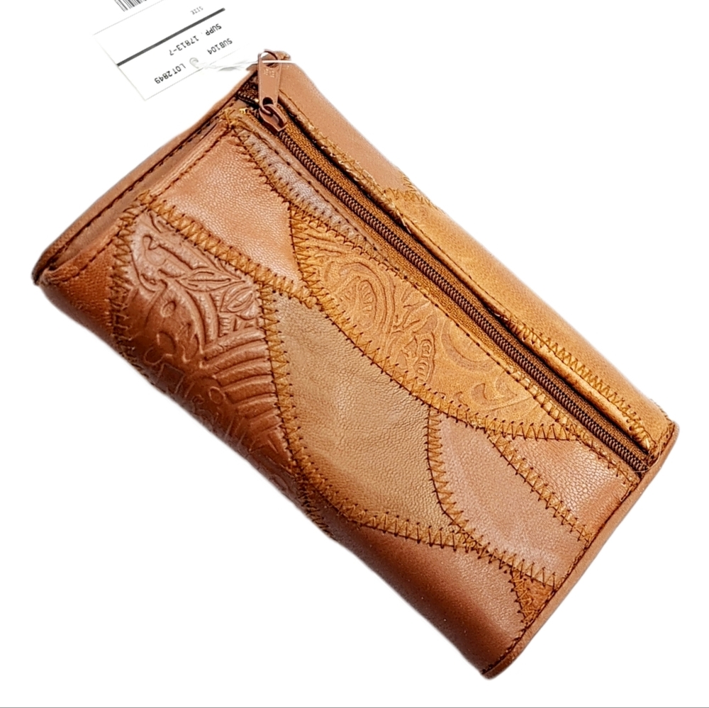 Fiocchi ~ Brown Shades of Leather Patchwork Wallet Super Soft. Made In Italy - Picture 6 of 6
